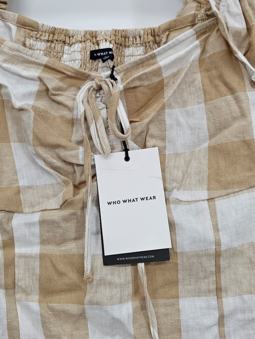 Plaid Top Large Linen Blend NWT - Picture 10 of 15